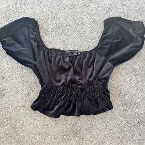 Black Velvet Medieval Blouse